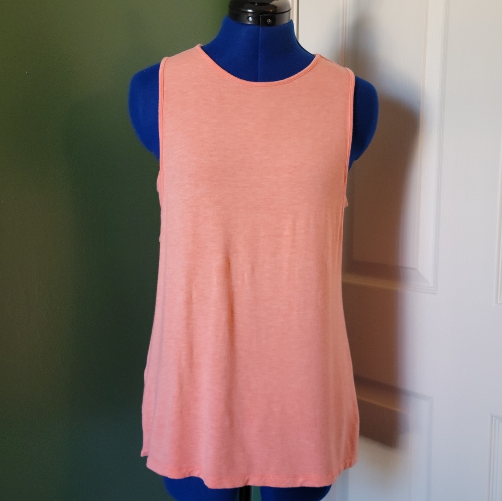 Lou & Grey S Signature Soft Coral/Peach Sleeveless Top